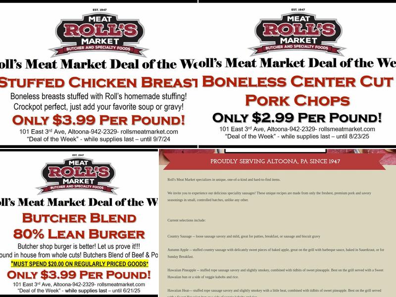 Roll's Meat Market Menu