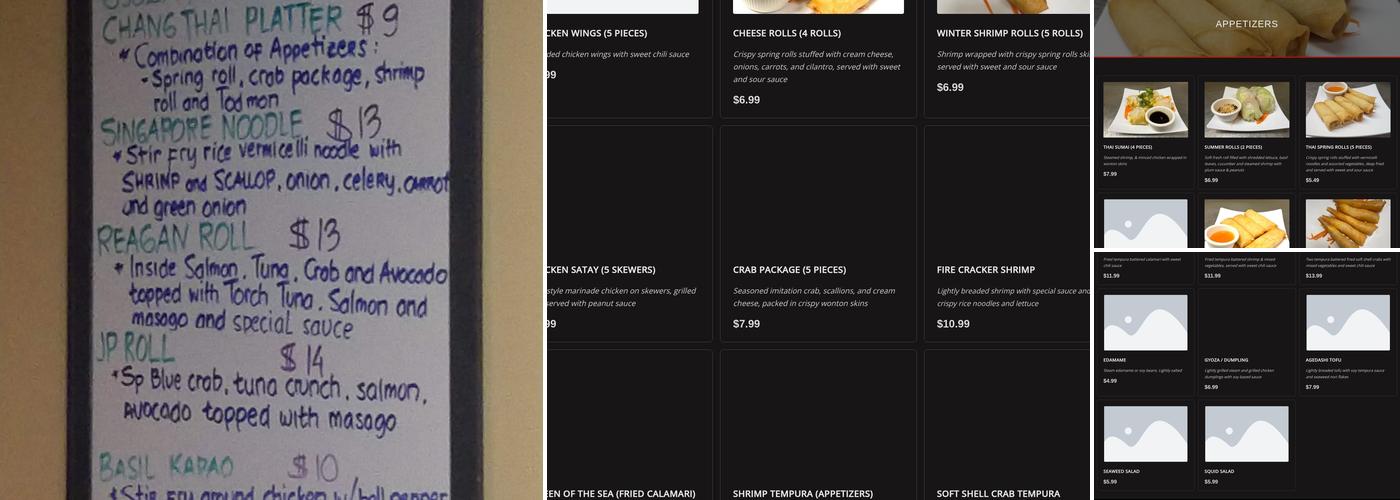 Chiang Mai Thai and Sushi Bar Menu