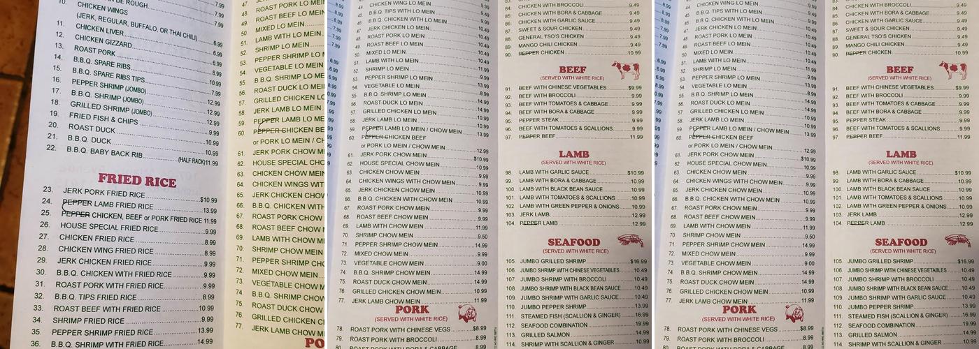 Bamboo Garden Menu