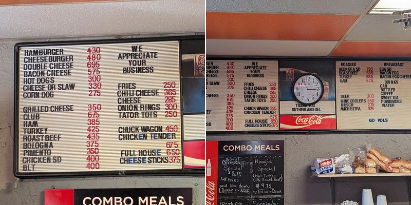 Sutherland Deli Menu