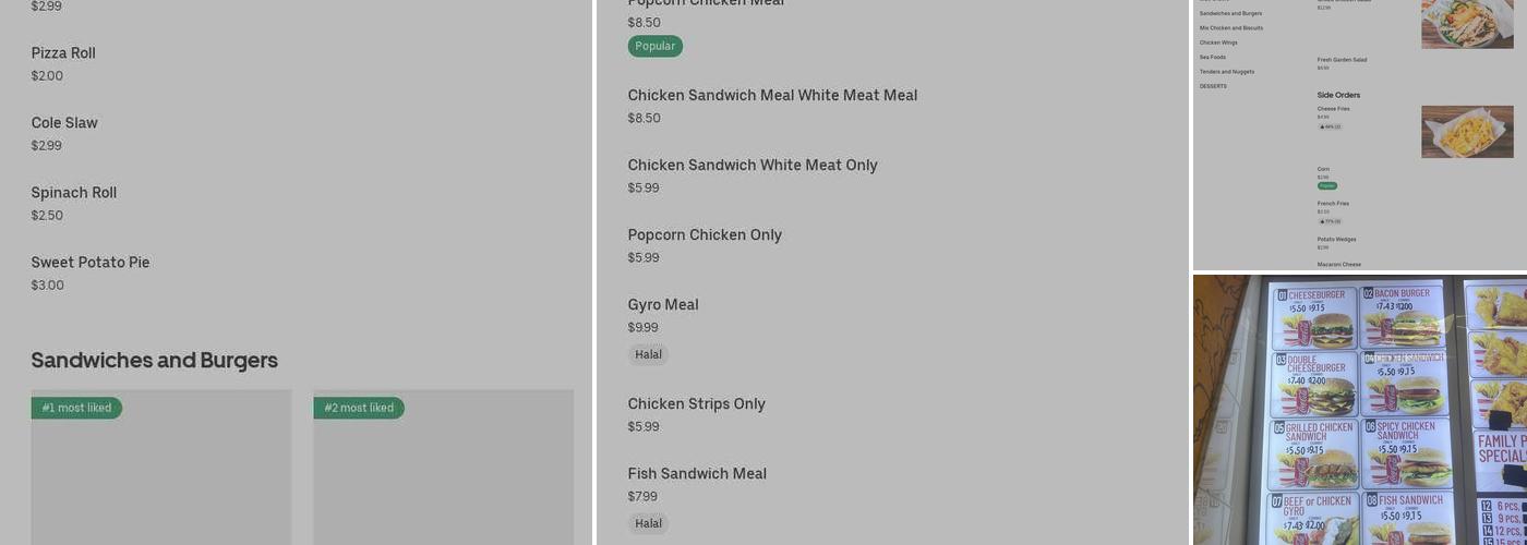 Kennedy Chicken & Sandwichs Menu