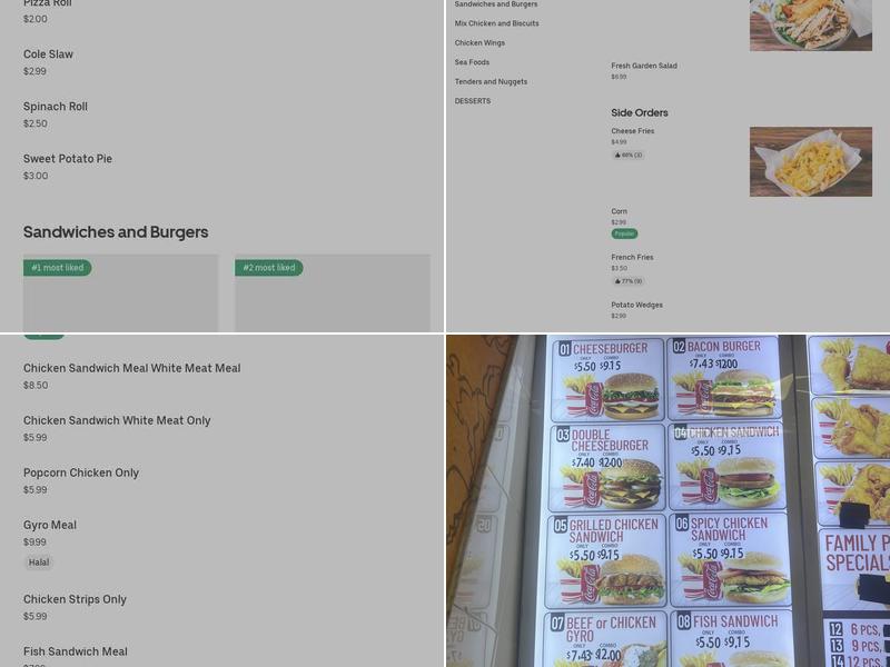 Kennedy Chicken & Sandwichs Menu