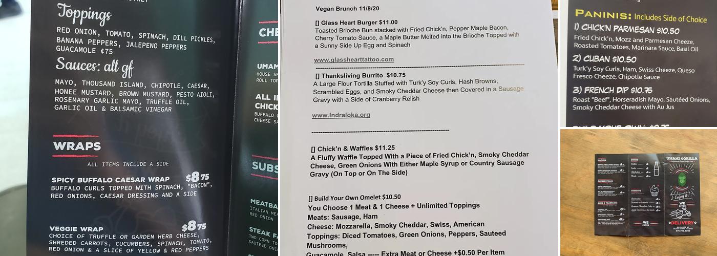 Umami Gorilla Menu