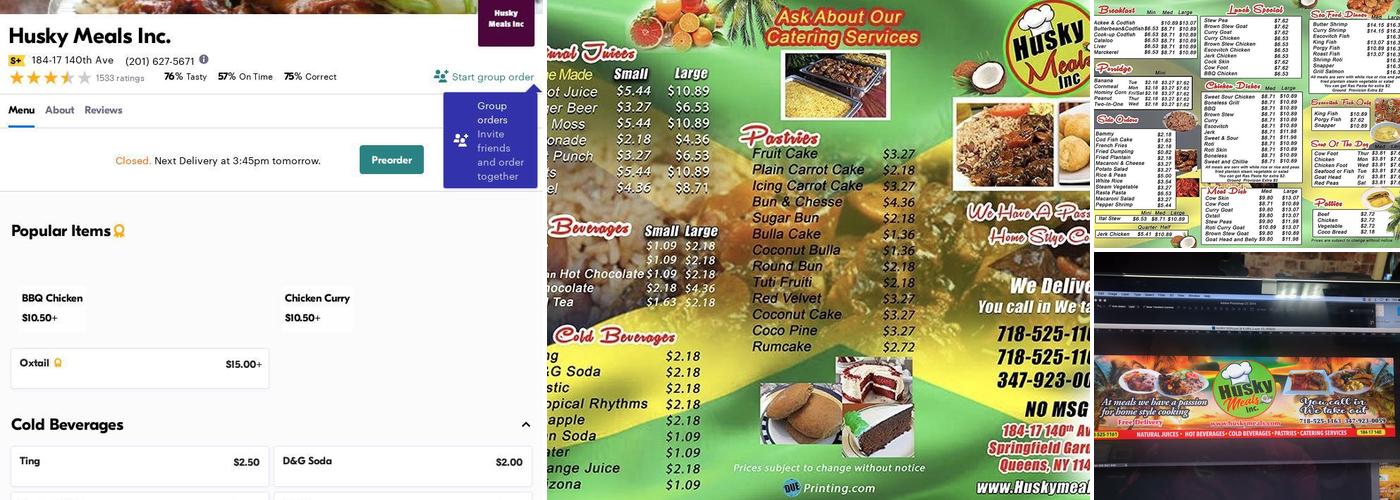 Husky Meals INC Menu