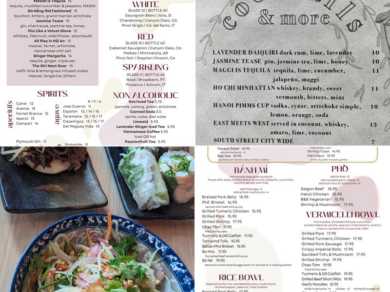 Bánh Mì and Bottles Menu