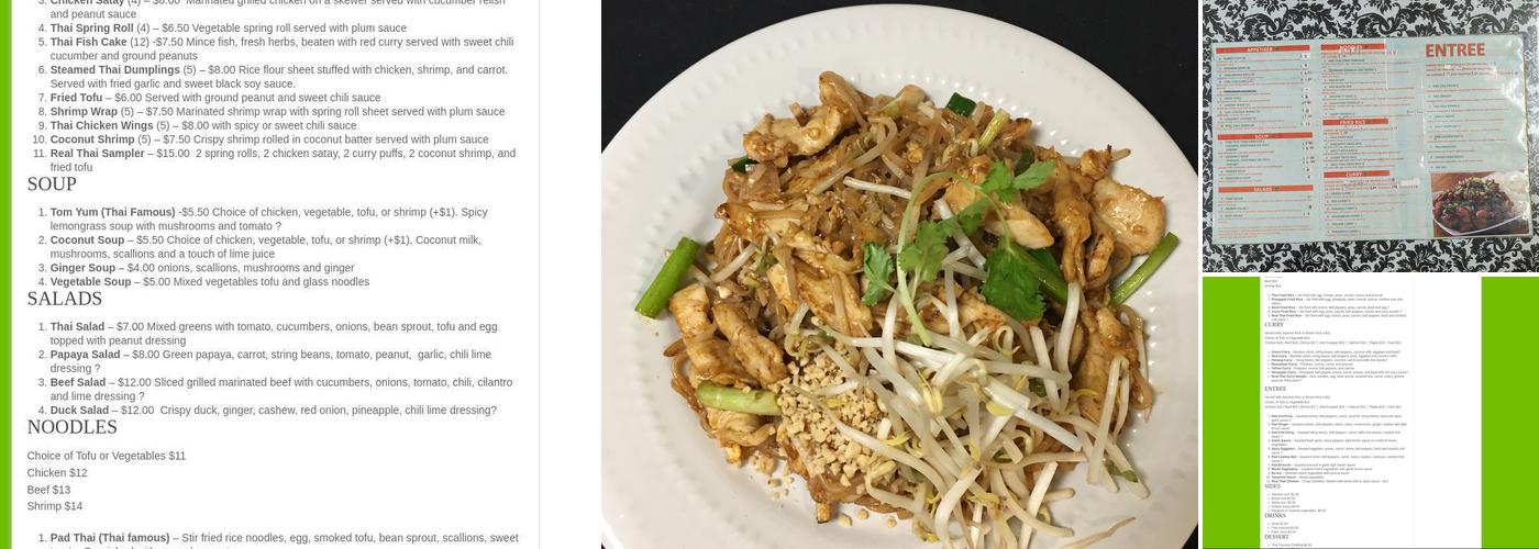 Real Thai Halal Menu