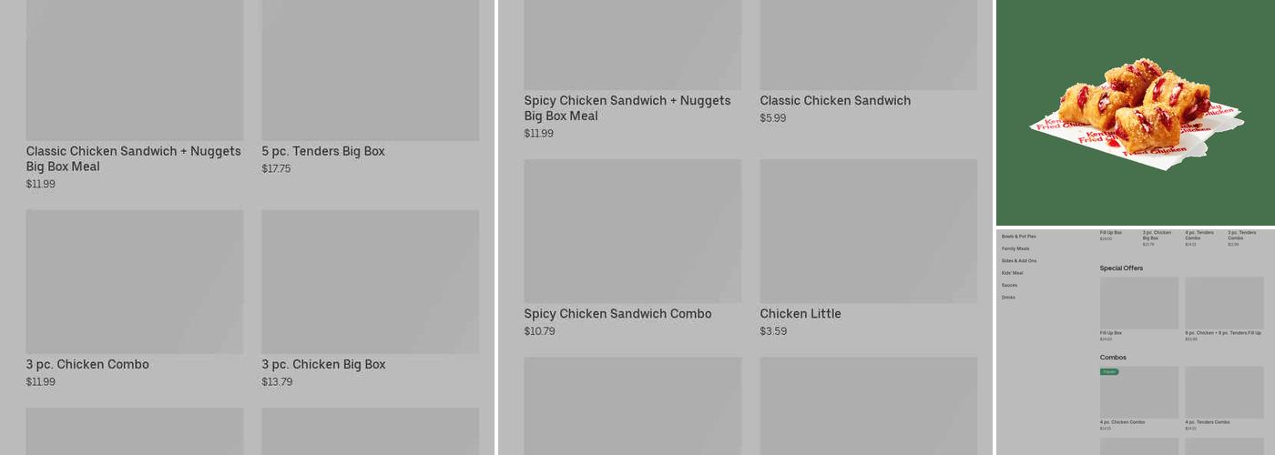 KFC Menu