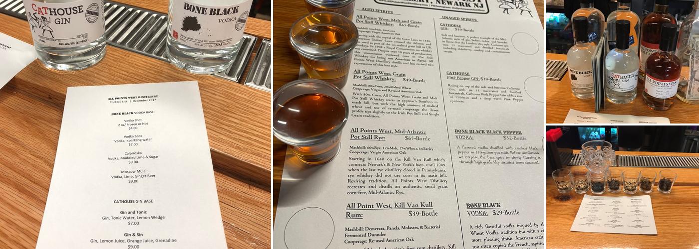 All Points West Distillery Menu