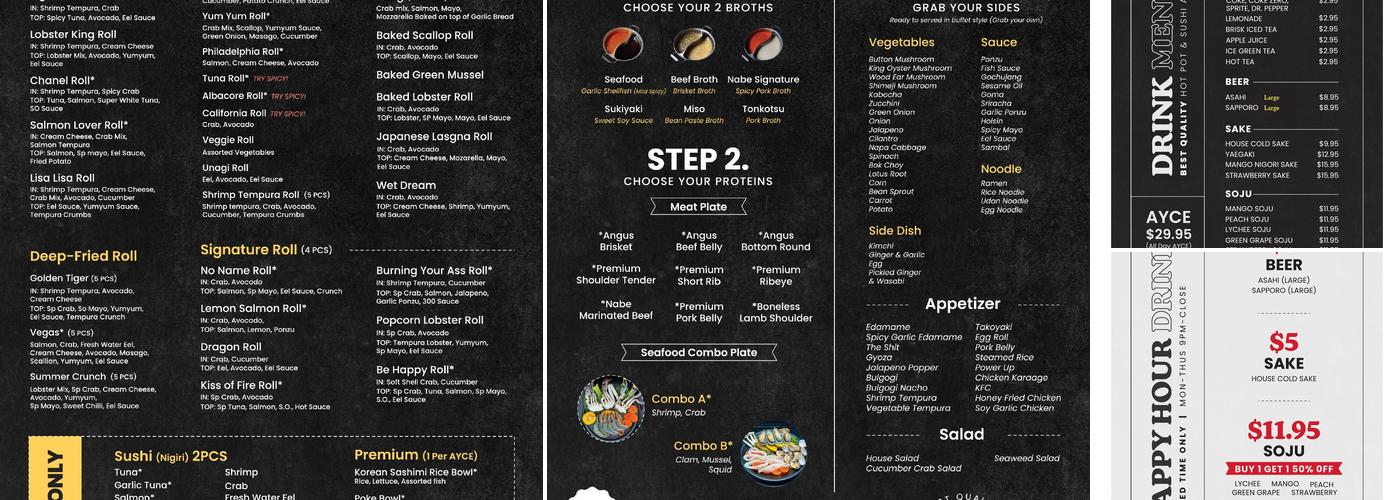 Nabe AYCE Hot Pot Menu