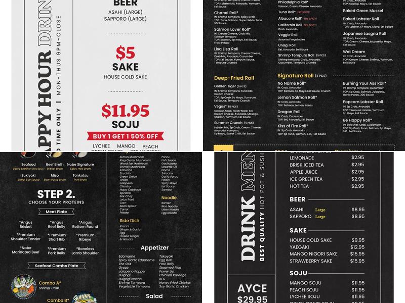 Nabe AYCE Hot Pot Menu