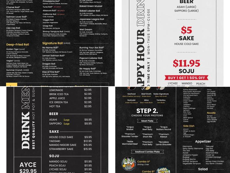 Nabe AYCE Hot Pot Menu