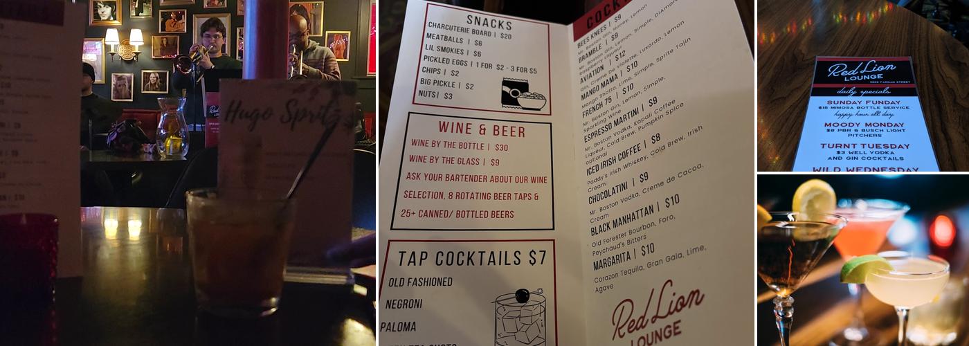 Red Lion Lounge Menu