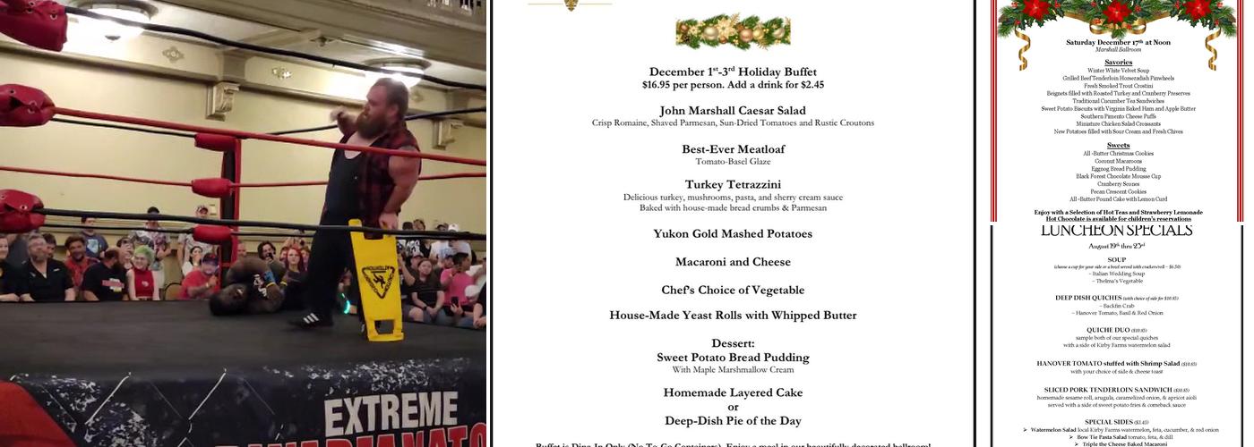 John Marshall Ballrooms Menu