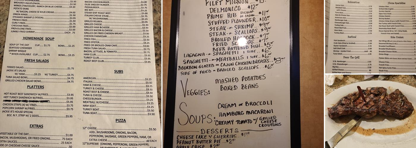 Jackie B's Menu