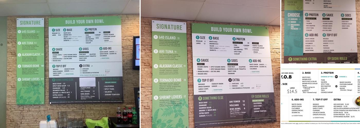 Below 40 Poke House Menu