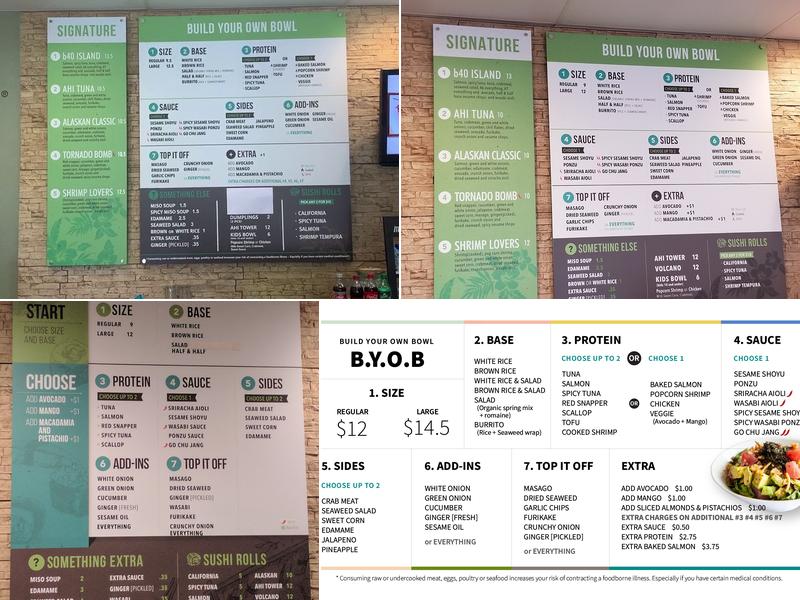 Below 40 Poke House Menu