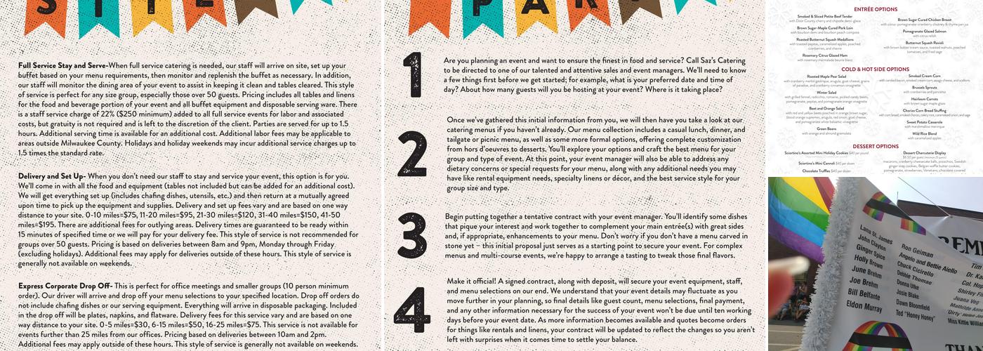 Saz's Catering | Milwaukee Menu