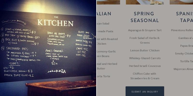 The Kitchen Menu