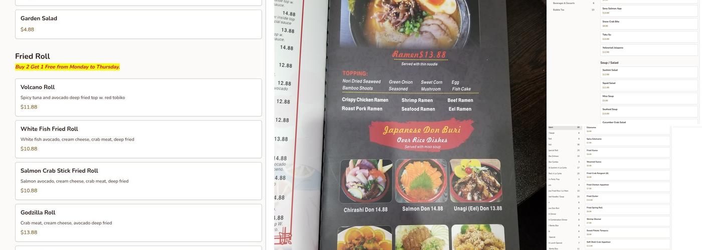 Tokyo 26 Menu