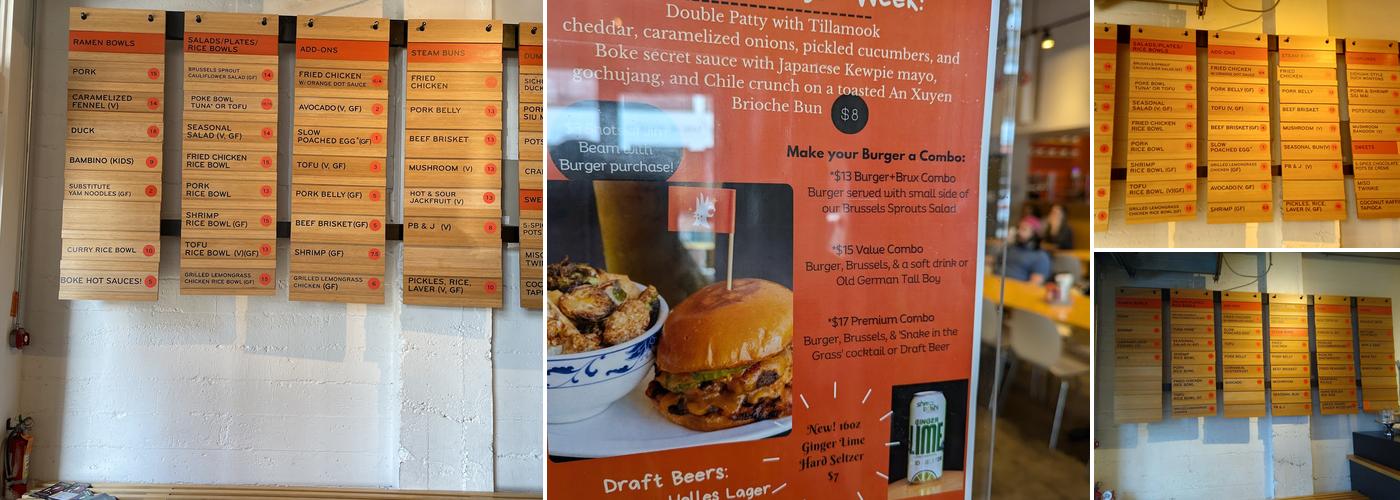 Boke Bowl Menu