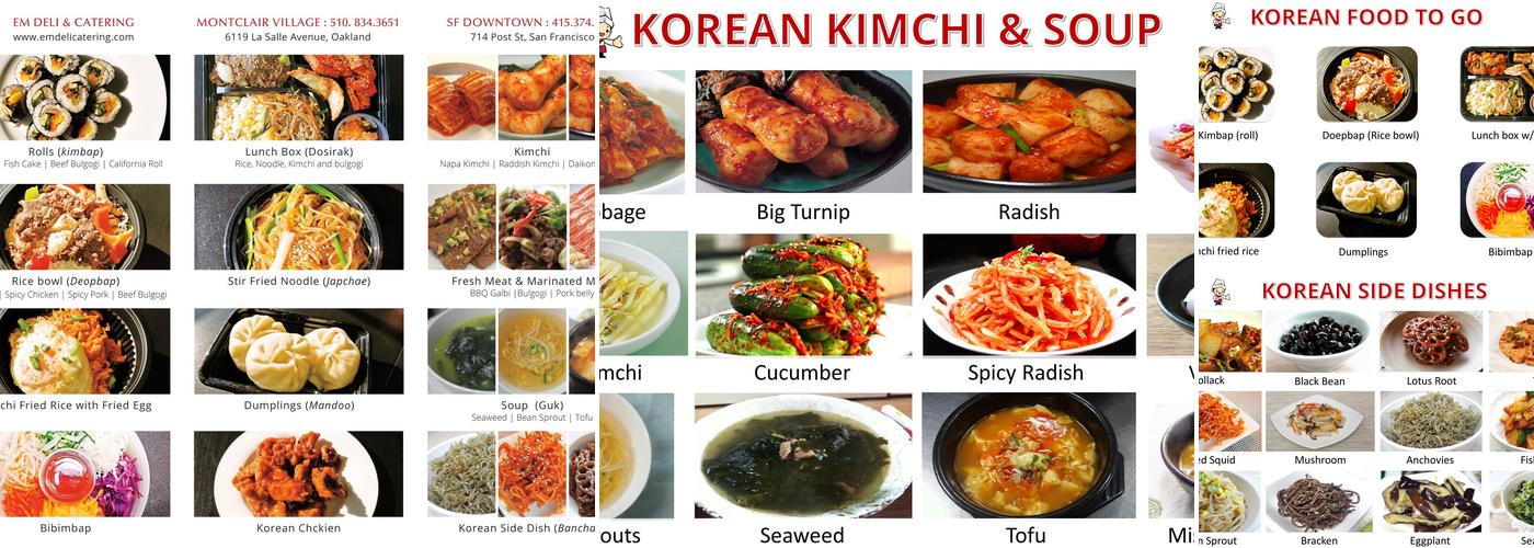 EM Deli Catering Menu