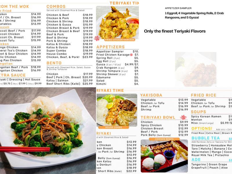 Teriyaki Time Lynnwood Menu