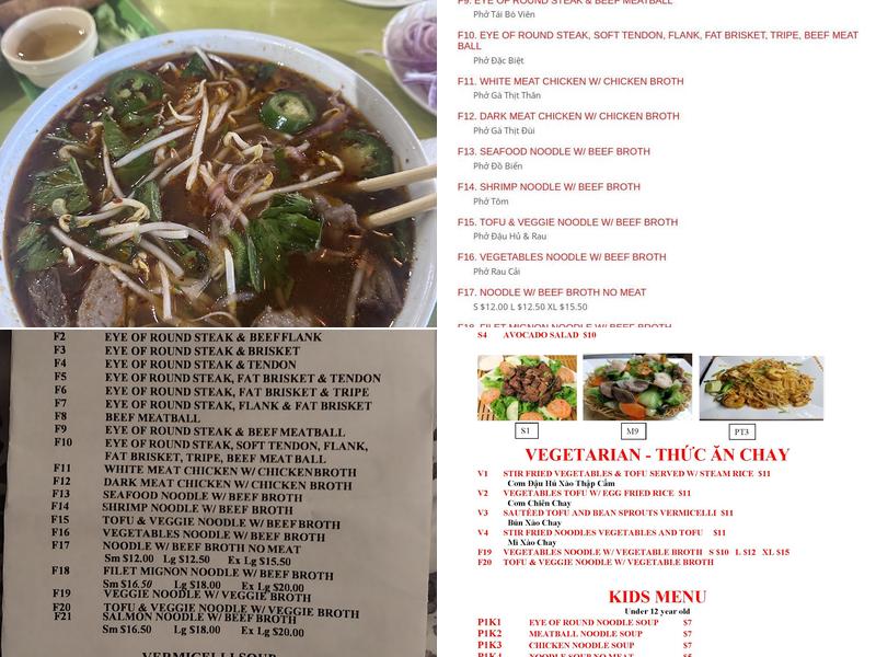 Pho & Grill Menu