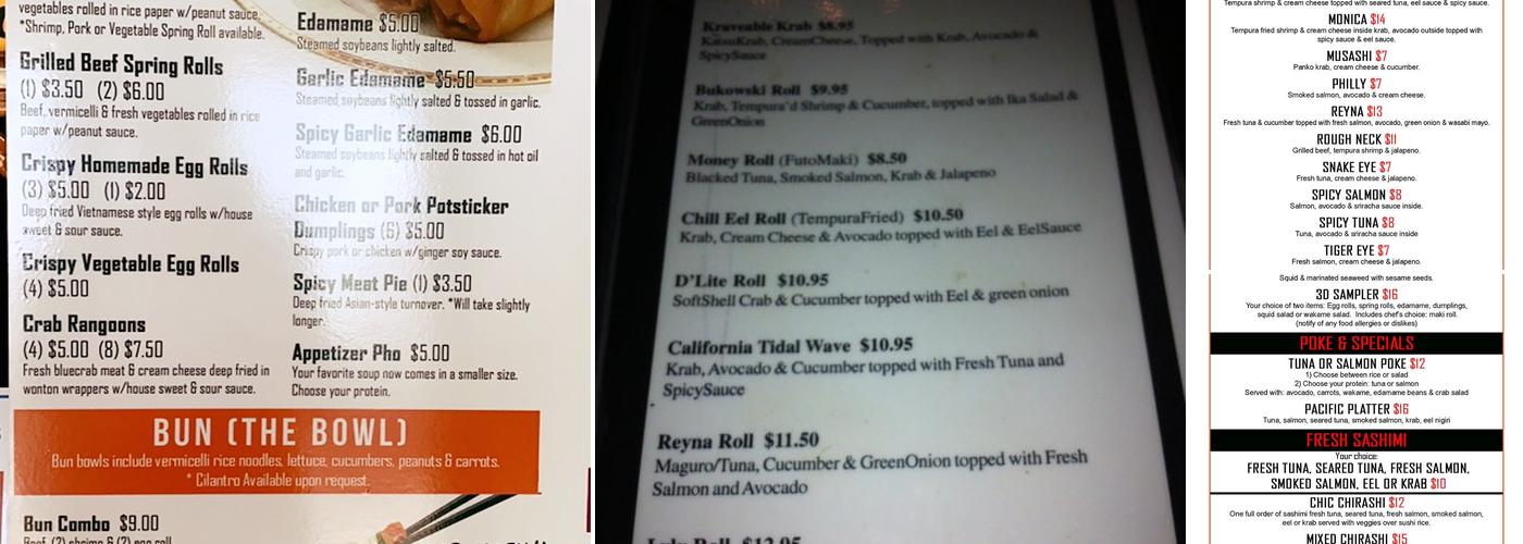 D'Lounge Menu