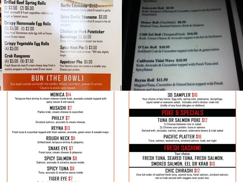 D'Lounge Menu