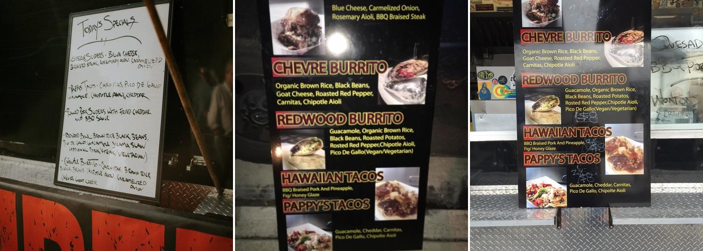 Fired Up! Food Truck LLC Menu