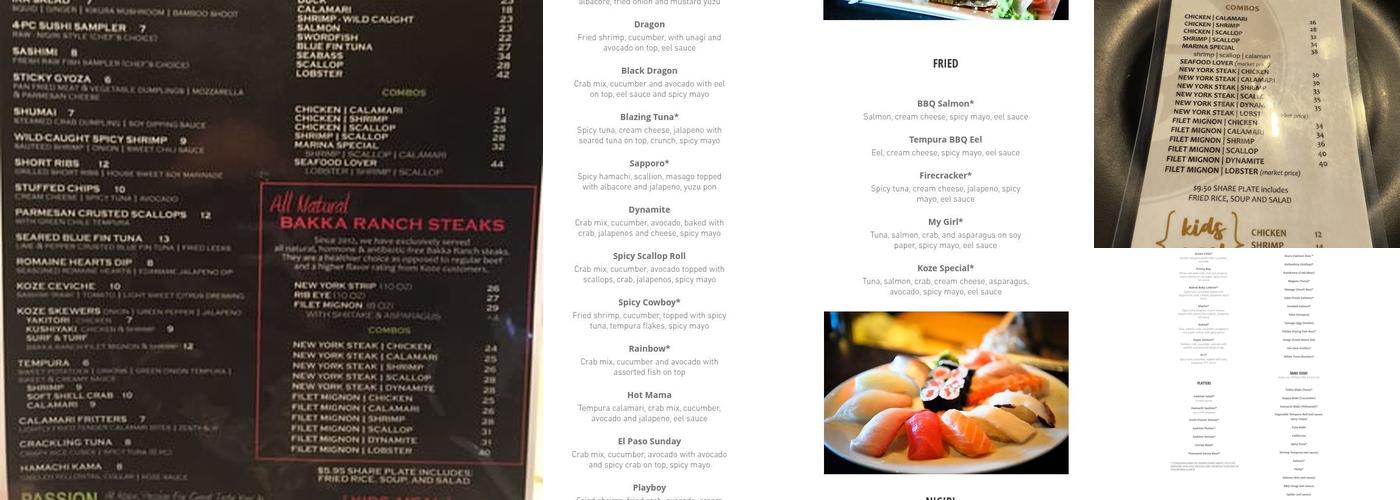 Koze Menu