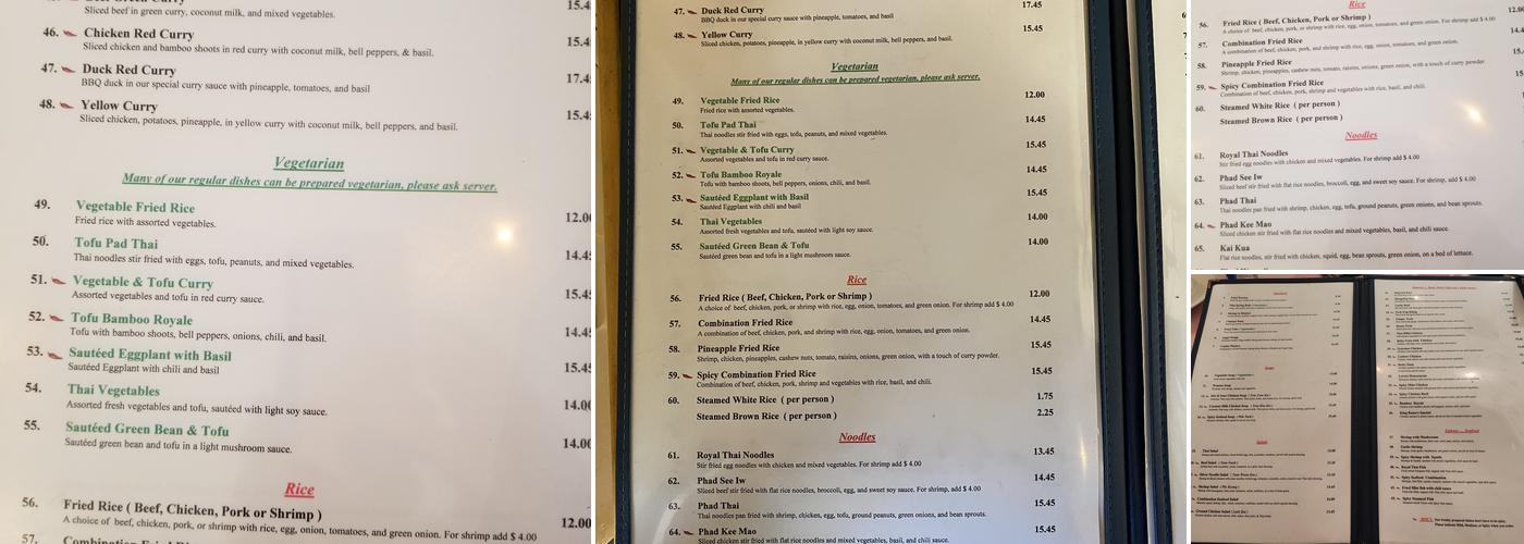 Thai Kitchen Menu