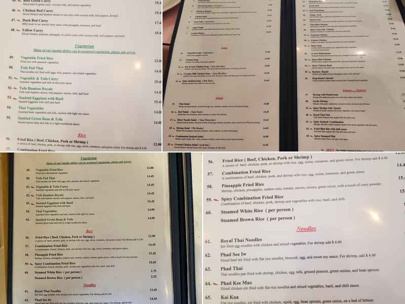 Thai Kitchen Menu