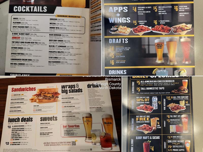 Buffalo Wild Wings Menu