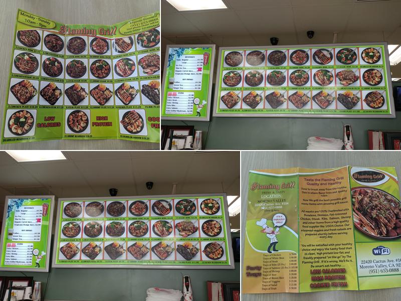 Flaming Grill Menu