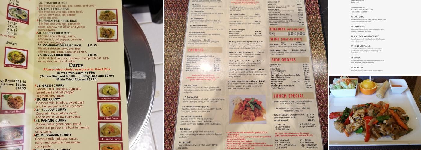 Thai Table Time Menu