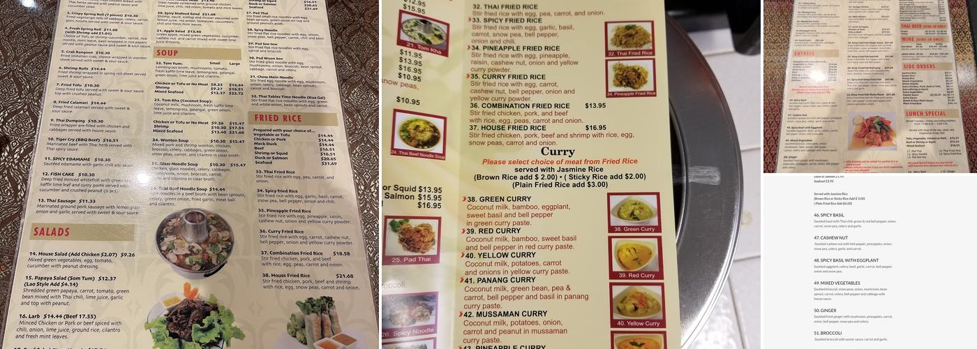 Thai Table Time Menu