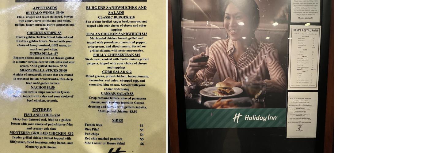 Kem's Restaurant & Lounge Menu