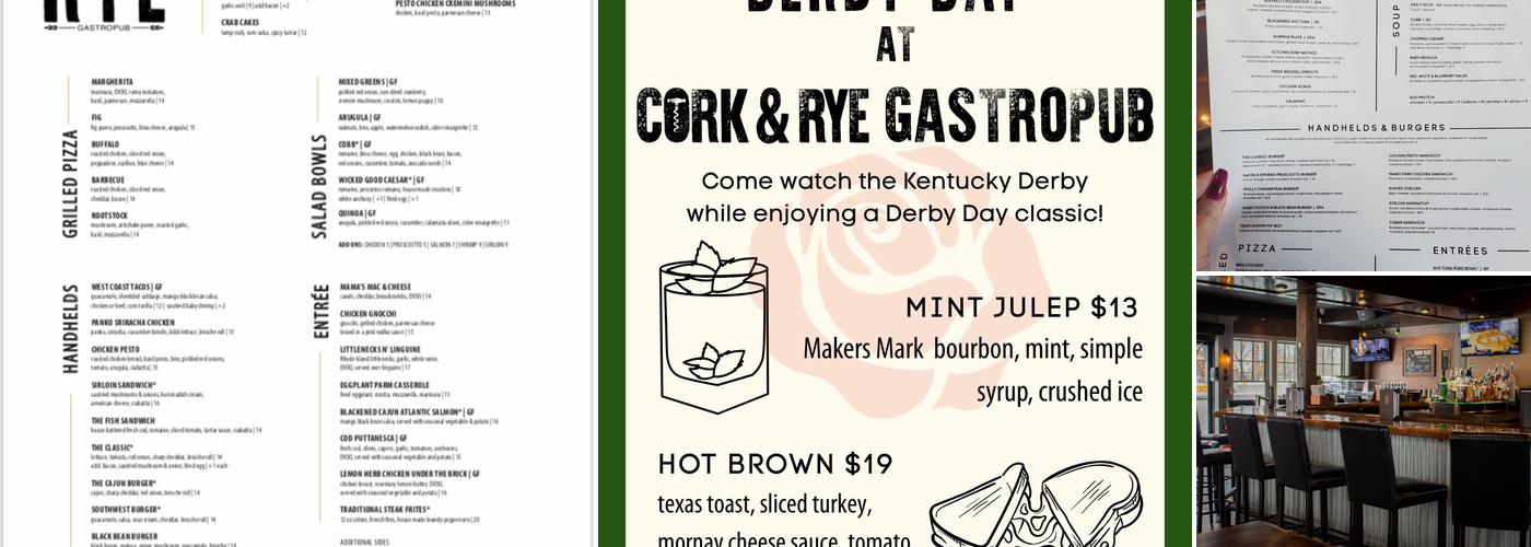 Cork and Rye Gastropub Menu