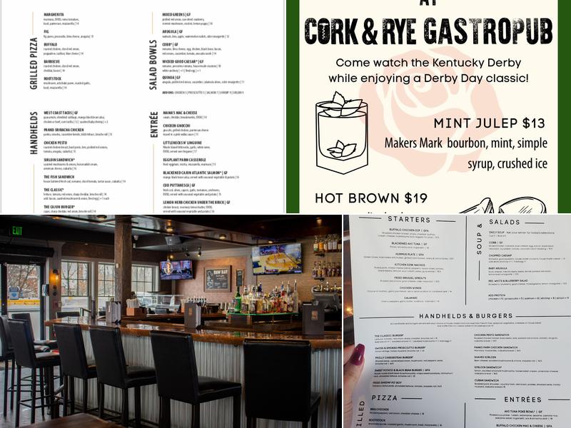 Cork and Rye Gastropub Menu