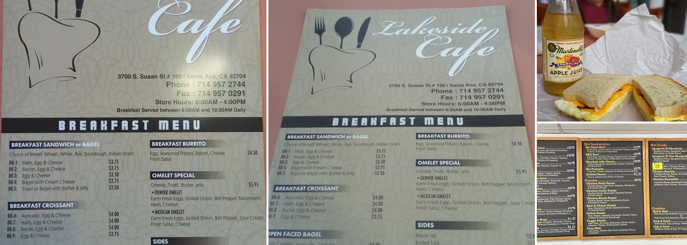 Lakeside Cafe Menu