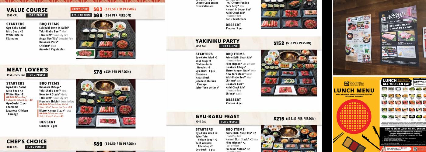 Gyu-Kaku Japanese BBQ Menu