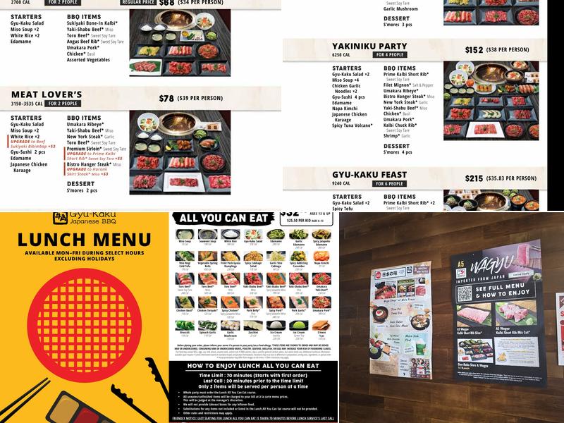Gyu-Kaku Japanese BBQ Menu