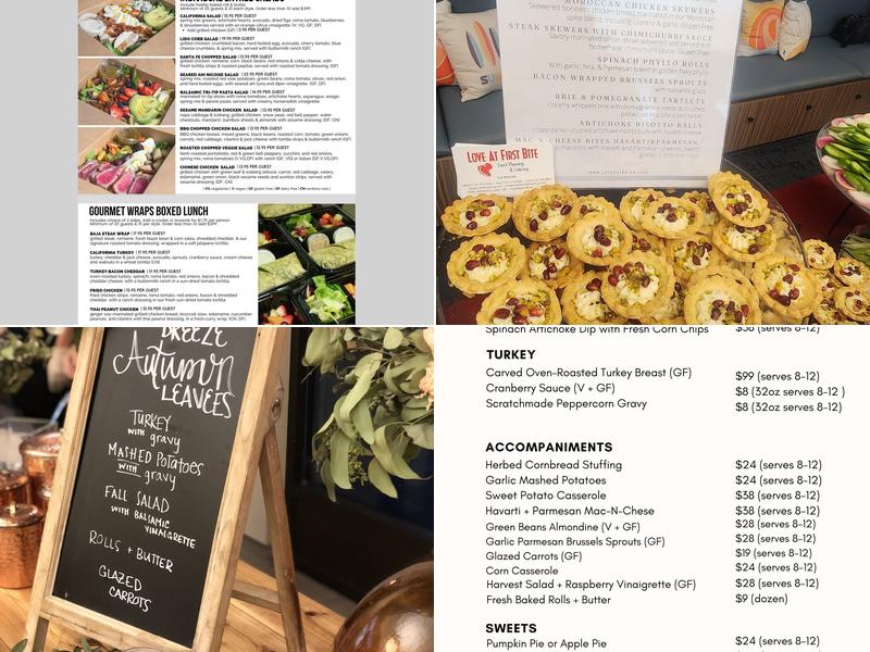 Love At First Bite Catering Menu