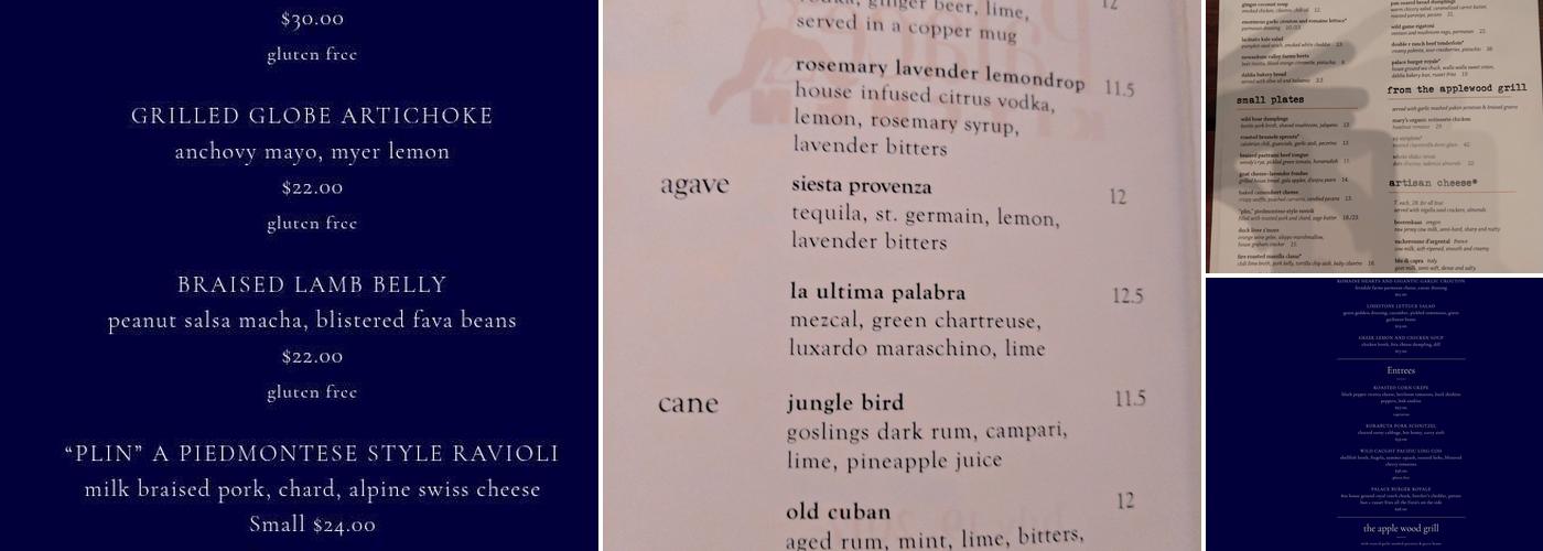 Palace Kitchen Menu
