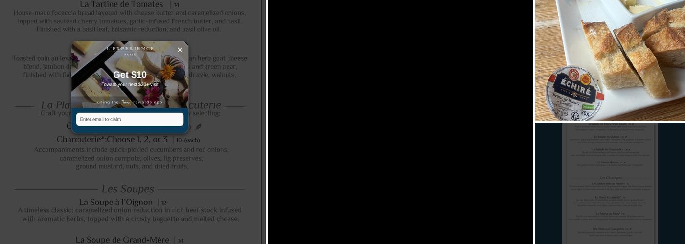 Cépaé Tasting Room Menu