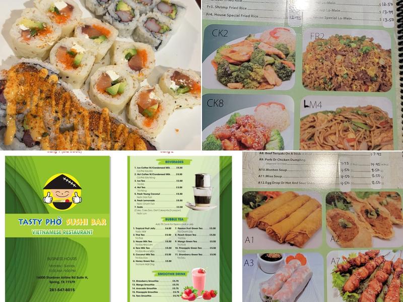 Tasty Pho Sushi Bar Menu