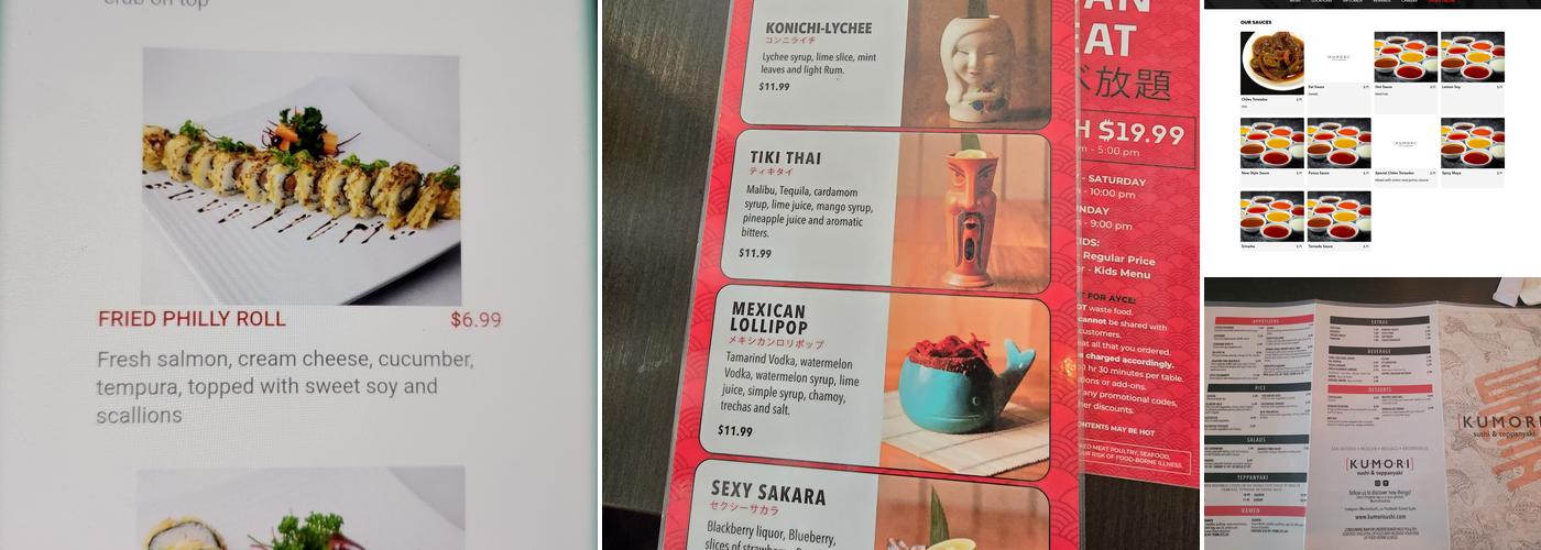 Kumori Sushi & Teppanyaki Menu
