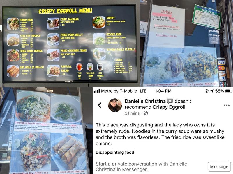 Crispy Eggroll Menu