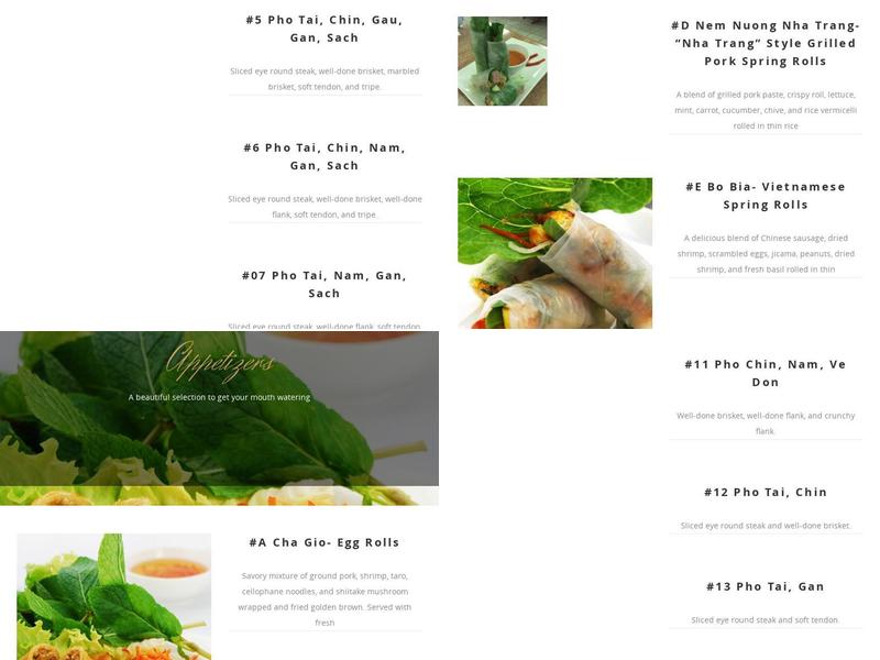 Phở Ao Sen Restaurant Menu